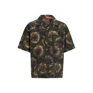 HUGO by hugo boss Oversized Printed Camp Shirt Sunflowers Size Medium  NEW $148‎